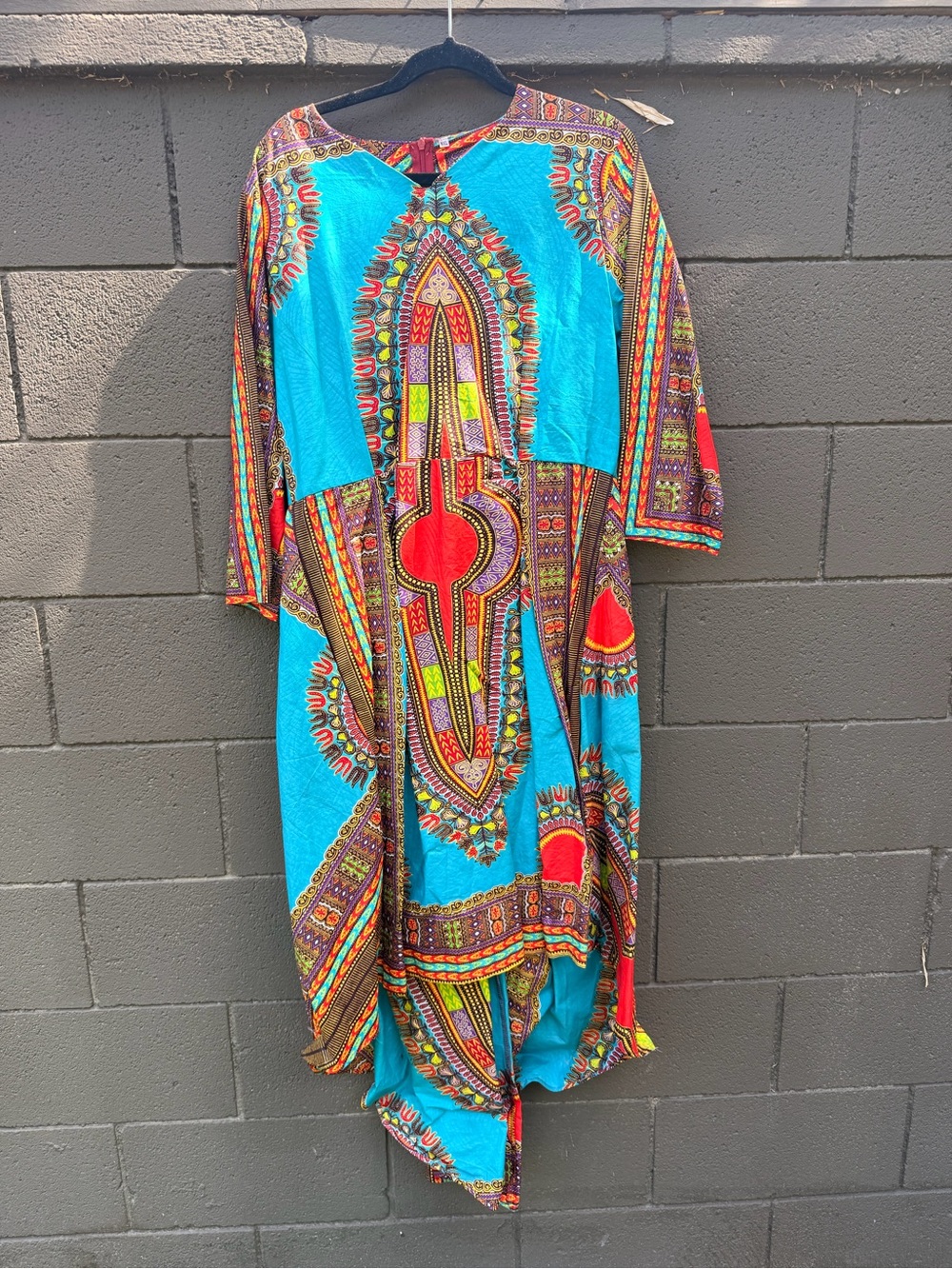 Turquoise Multicolor Bohemian Print Maxi Dress